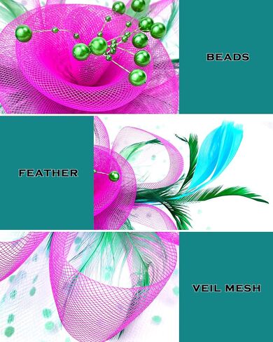 قبعة Bniksok Fascinators للنساء وعصابة رأس لحفلات الشاي على شكل زهرة in Saudi Arabia