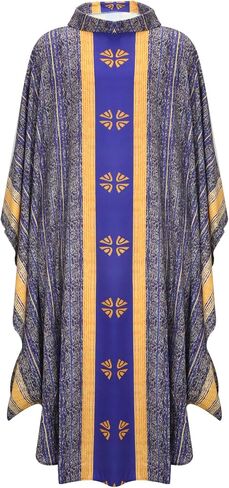Men's Church Pastor Celebrant Chasuble Priest Vintage Robe Gown Cape Cassock Vestment White Red Green Purple in Saudi Arabia