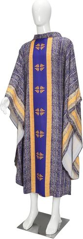 Men's Church Pastor Celebrant Chasuble Priest Vintage Robe Gown Cape Cassock Vestment White Red Green Purple in Saudi Arabia