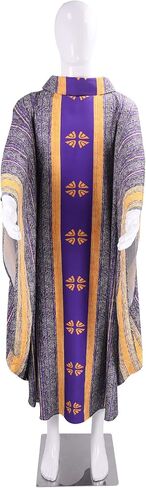 Men's Church Pastor Celebrant Chasuble Priest Vintage Robe Gown Cape Cassock Vestment White Red Green Purple in Saudi Arabia