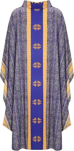 Men's Church Pastor Celebrant Chasuble Priest Vintage Robe Gown Cape Cassock Vestment White Red Green Purple in Saudi Arabia