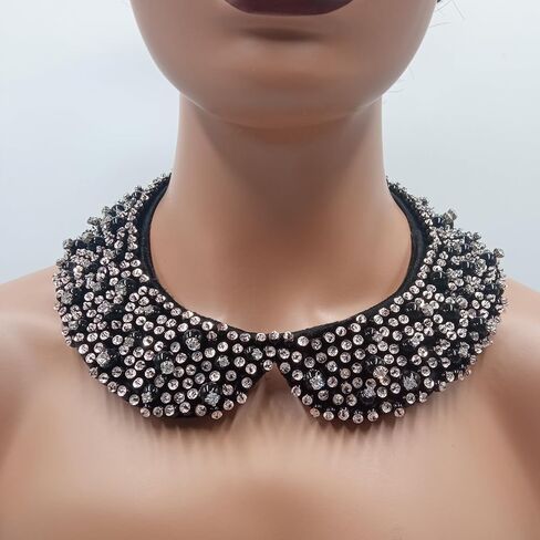Trimscraft Collar Necklace Simulated Pearls Sequins Rhinestone Crystal Embroidery Women Clothing Costumes Bridal Webbing Dress Accessories, Rhinestone, Rhinestone in Kuwait