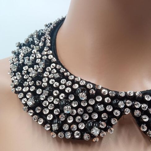 Trimscraft Collar Necklace Simulated Pearls Sequins Rhinestone Crystal Embroidery Women Clothing Costumes Bridal Webbing Dress Accessories, Rhinestone, Rhinestone in Kuwait