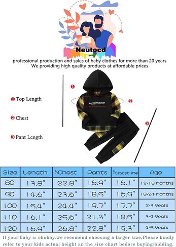 نيوتوكد طقم ملابس للاولاد الصغار مكون من سويت شيرت بغطاء راس منقوش باكمام طويلة وبنطلون مناسب كهدية للخريف والشتاء in Kuwait
