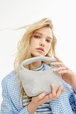 ALDO Encrusted with Precious Rhinestones, This top Handle Bag is The Perfect Plus-one for Your Most Glamorous Occasions, Silver in Kuwait