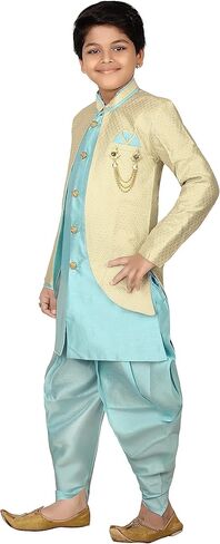 مجموعة AHHAAAAA Kids العرقية الهندية الغربية شيرواني كورتا ودوتي بانت للأولاد 474 in Kuwait