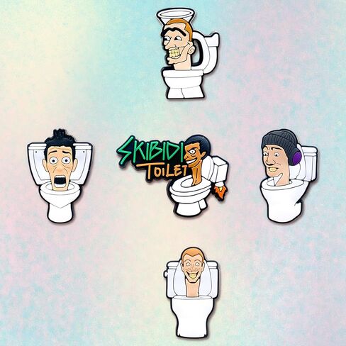 20Pcs Skibidi Toilet Shoe Charms for Croc Clogs Sandals Bracelet Wristband Slippers Water Shoes, Toilet Game Shoe Decoration Charms for Adults Men Boy Favor Gifts in Kuwait