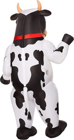 زي بقرة قابل للنفخ للهالوين للبالغين | زي الهالوين المضحك | زي سهل | زي يعمل بالمروحة | كوسبلاي البقرة in Kuwait