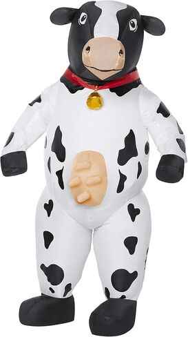 زي بقرة قابل للنفخ للهالوين للبالغين | زي الهالوين المضحك | زي سهل | زي يعمل بالمروحة | كوسبلاي البقرة in Kuwait