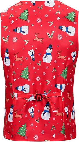 GRAJTCIN Men's Mardi Gras Vest - Festive Adult Costume 3D-Print Christmas Vest Christmas Holiday Season Party Waistcoats in Saudi Arabia