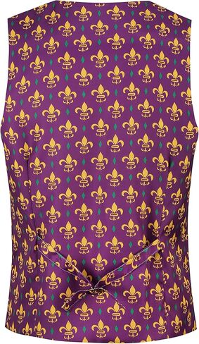 GRAJTCIN Men's Mardi Gras Vest - Festive Adult Costume 3D-Print Christmas Vest Christmas Holiday Season Party Waistcoats in Saudi Arabia