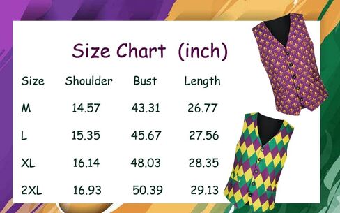 GRAJTCIN Men's Mardi Gras Vest - Festive Adult Costume 3D-Print Christmas Vest Christmas Holiday Season Party Waistcoats in Saudi Arabia