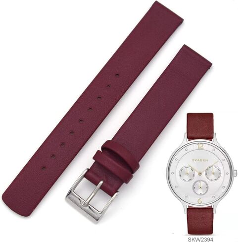 THEAGE 14mm Leather Calfskin Women's Watch Band Straps Replacement for Skagen in Saudi Arabia