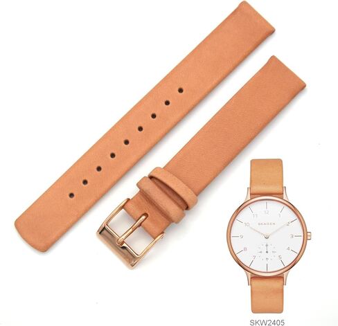 THEAGE 14mm Leather Calfskin Women's Watch Band Straps Replacement for Skagen in Saudi Arabia