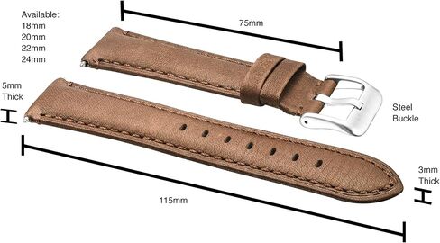 STUNNING SELECTION ALPINE Padded soft genuine waterproof leather watch band - 18mm, 20mm, 22mm, 24mm in Saudi Arabia