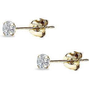14K Gold Earrings, Round Cubic Zirconia Tiny Small Pierced Long Posts Stud Cartilage CZ Earrings for Women Mens Boys Girls, 2mm, 3mm, 4mm, 5mm in Saudi Arabia