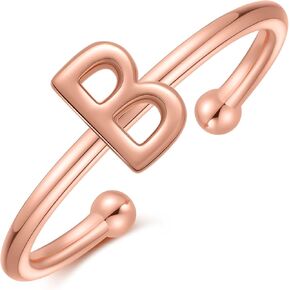 GLIJWELE 925 Sterling Silver Rings for Women Teen Girls, 925 Sterling Silver Adjustable Initial Rings for Women Stackable Cute Rings for Teen Girls Jewelry Gifts