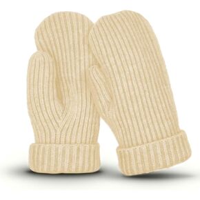 Whiteleopard Men's Women's Winter Gloves Warm Lining Elastic Cuff - Knit Stretchy Cold Weather Warm Knit Thick Gloves Mittens