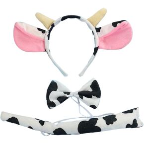 Marlegard® 3PCs Funny Dalmatian Milk Leopard Costume Headband Ear with Tail Tie in Saudi Arabia