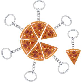 7 قطع سلاسل مفاتيح الطعام الصغيرة الراتنج محاكاة بيتزا شريحة المفاتيح لطيف لذيذة الغذاء سلسلة المفاتيح اكسسوارات حقيبة يد محفظة مفتاح السيارة، برتقالي، 3, برتقالي, 3 in Kuwait