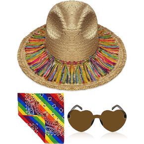 Cinco de Mayo Straw Hat with Colorful Tassel Summer Seaside Holiday Outing Female Mexican Starw Hats for Women Men Adult in Kuwait