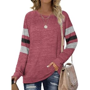 Geifa Sweatshirts for Women Crewneck Color Block Sweaters Long Sleeve Tunic Tops Fashion 2023 in Kuwait