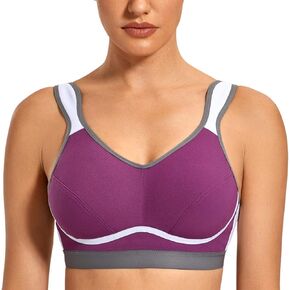 VANTONIA Sports Bras for Women High Impact Support Wireless Plus Size Workout Bra