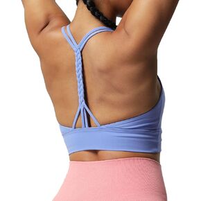 Aoxjox Women's Workout Sports Bras Medium Impact Braided Brandy Fitness Gym Longline Bra Yoga Crop Tank Top