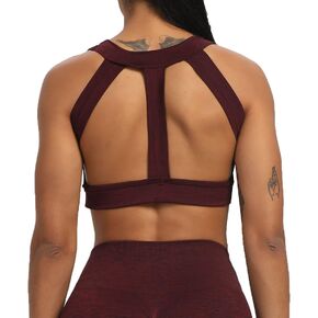 Aoxjox Women's Workout Seamless Sports Bras Tri-Straps Journey Fitness Gym Running Yoga Crop Tank Top