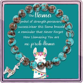 Llama Gifts for Women No Prob-Llama Bracelet,Purple Agate Beads Llama Charm,Llama Birthday Gift Alpaca Gifts for Llama Lovers in Saudi Arabia