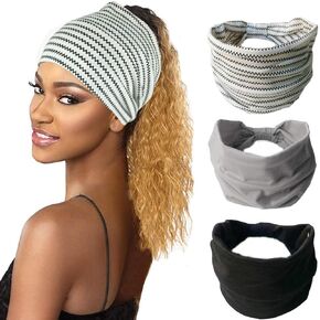 Boho Headband Women Wide Hair Band Boho Elastic Sports Headwear Yoga Hair Band Workout Headwrap