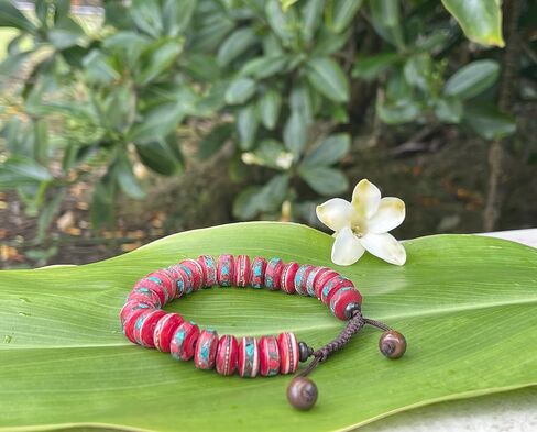 Tibetan Mala Embedded Medicine Wrist Mala for Meditation Handmade Draw String Silk Pouch in Kuwait