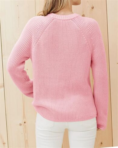 سترات Ebifin النسائية الخريفية بأكمام طويلة ورقبة دائرية محبوكة خفيفة الوزن للنساء in Kuwait