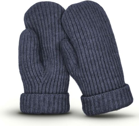 Whiteleopard Men's Women's Winter Gloves Warm Lining Elastic Cuff - Knit Stretchy Cold Weather Warm Knit Thick Gloves Mittens in Kuwait