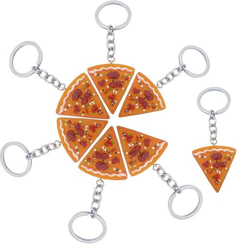 7 قطع سلاسل مفاتيح الطعام الصغيرة الراتنج محاكاة بيتزا شريحة المفاتيح لطيف لذيذة الغذاء سلسلة المفاتيح اكسسوارات حقيبة يد محفظة مفتاح السيارة، برتقالي، 3, برتقالي, 3 in Kuwait