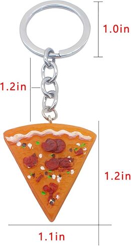7 قطع سلاسل مفاتيح الطعام الصغيرة الراتنج محاكاة بيتزا شريحة المفاتيح لطيف لذيذة الغذاء سلسلة المفاتيح اكسسوارات حقيبة يد محفظة مفتاح السيارة، برتقالي، 3, برتقالي, 3 in Kuwait