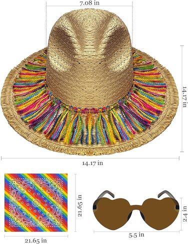 Cinco de Mayo Straw Hat with Colorful Tassel Summer Seaside Holiday Outing Female Mexican Starw Hats for Women Men Adult in Kuwait