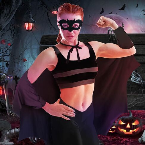 أزياء الهالوين بأجنحة الخفافيش للنساء، أجنحة الخفافيش للهالوين مع قناع العين للنساء البالغات والفتيات في الحفلات التنكرية in Kuwait