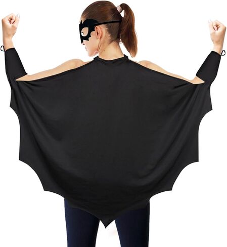 أزياء الهالوين بأجنحة الخفافيش للنساء، أجنحة الخفافيش للهالوين مع قناع العين للنساء البالغات والفتيات في الحفلات التنكرية in Kuwait