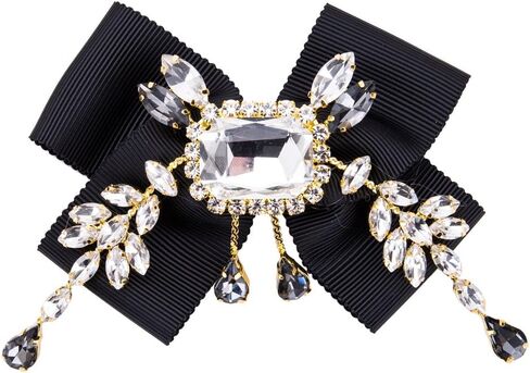 Rhinestone Bow brooches pins for Women Men Bow Tie pretie Brooch Pin Shirt Bowtie Jabot Collar for Men's Shirt Party (BV14) in Kuwait