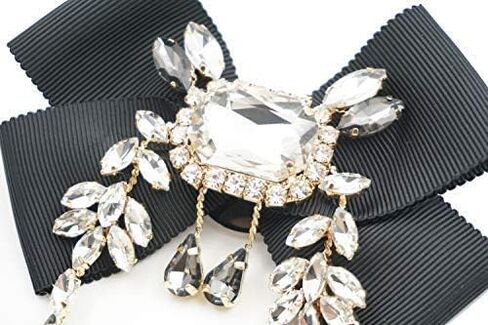 Rhinestone Bow brooches pins for Women Men Bow Tie pretie Brooch Pin Shirt Bowtie Jabot Collar for Men's Shirt Party (BV14) in Kuwait