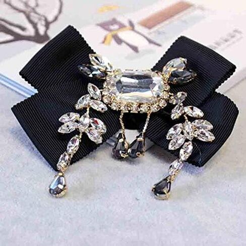 Rhinestone Bow brooches pins for Women Men Bow Tie pretie Brooch Pin Shirt Bowtie Jabot Collar for Men's Shirt Party (BV14) in Kuwait