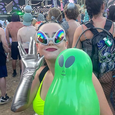 LaVenty Silver UFO Costume UFO Space Headband Silver Techno Headband in Kuwait