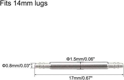 uxcell Spring Bar Pins - 15mm x 1.5mm x 0.8mm Double Fringe 316 Stainless Steel Watch Band Pins Replacement Watch Lug Link Pins 2Pcs in Kuwait