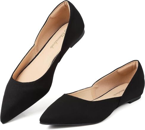 Womens Pointed Toe Black Ballet Flats Comfortable Casual Dress Flats for Women Elegant Memory Foam Flats Shoes with Party Wedding in Saudi Arabia
