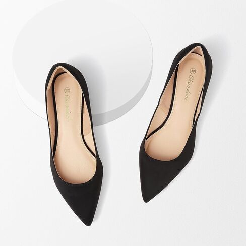 Womens Pointed Toe Black Ballet Flats Comfortable Casual Dress Flats for Women Elegant Memory Foam Flats Shoes with Party Wedding in Saudi Arabia