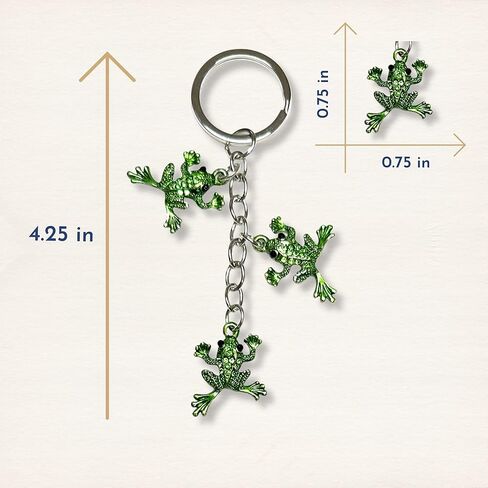 سلسلة مفاتيح Evenchae Leaping Frogs مع حقيبة هدايا - بطول 11.43 سم in Kuwait