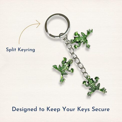 سلسلة مفاتيح Evenchae Leaping Frogs مع حقيبة هدايا - بطول 11.43 سم in Kuwait