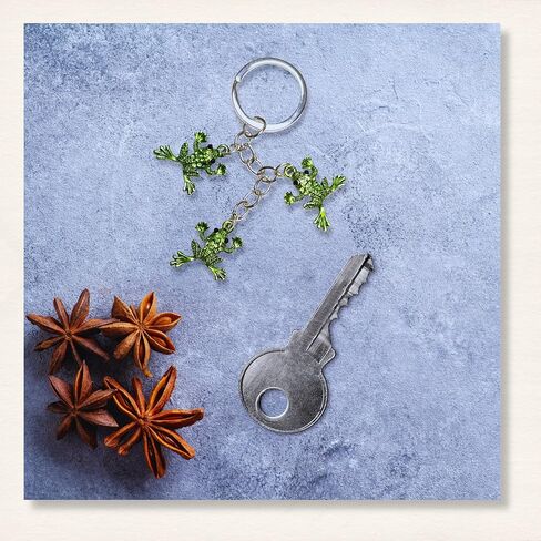 سلسلة مفاتيح Evenchae Leaping Frogs مع حقيبة هدايا - بطول 11.43 سم in Kuwait