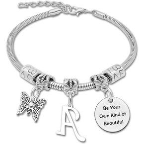 Initial Letter Bracelets K C H J A Gift for Sister Friends Girlfriend Boyfriend Daughter Gift from Mom Dad Capital Letter Gift Grandaughter Grandma Grandpa Gift Birthday Christams Gift for Girls Boys